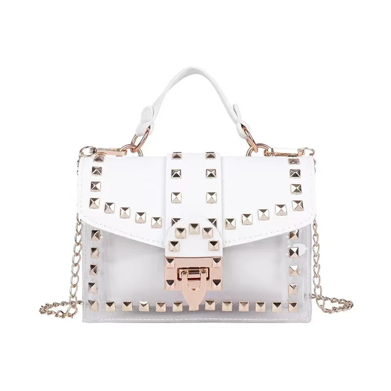 Studded Graffiti Crossbody Bag