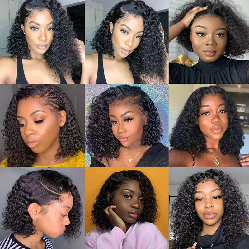 Curly Wig Deep Wave Frontal Wig 13x6 HD Lace Frontal Wig Short Bob Wig Human Hair 13x4 7x5 Glueless Wig Human Hair Ready To Wear
