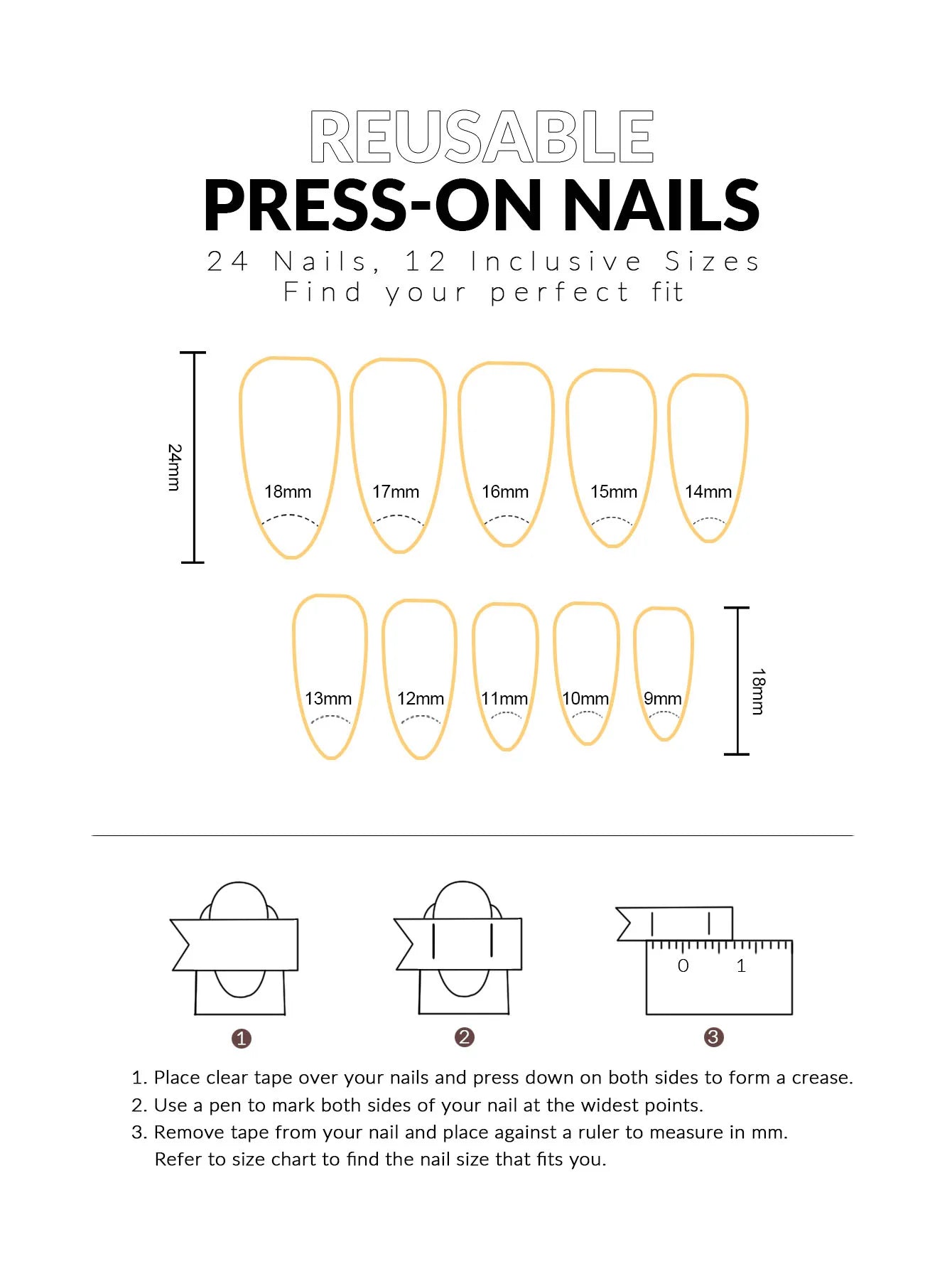 French Almond Press-on Nail