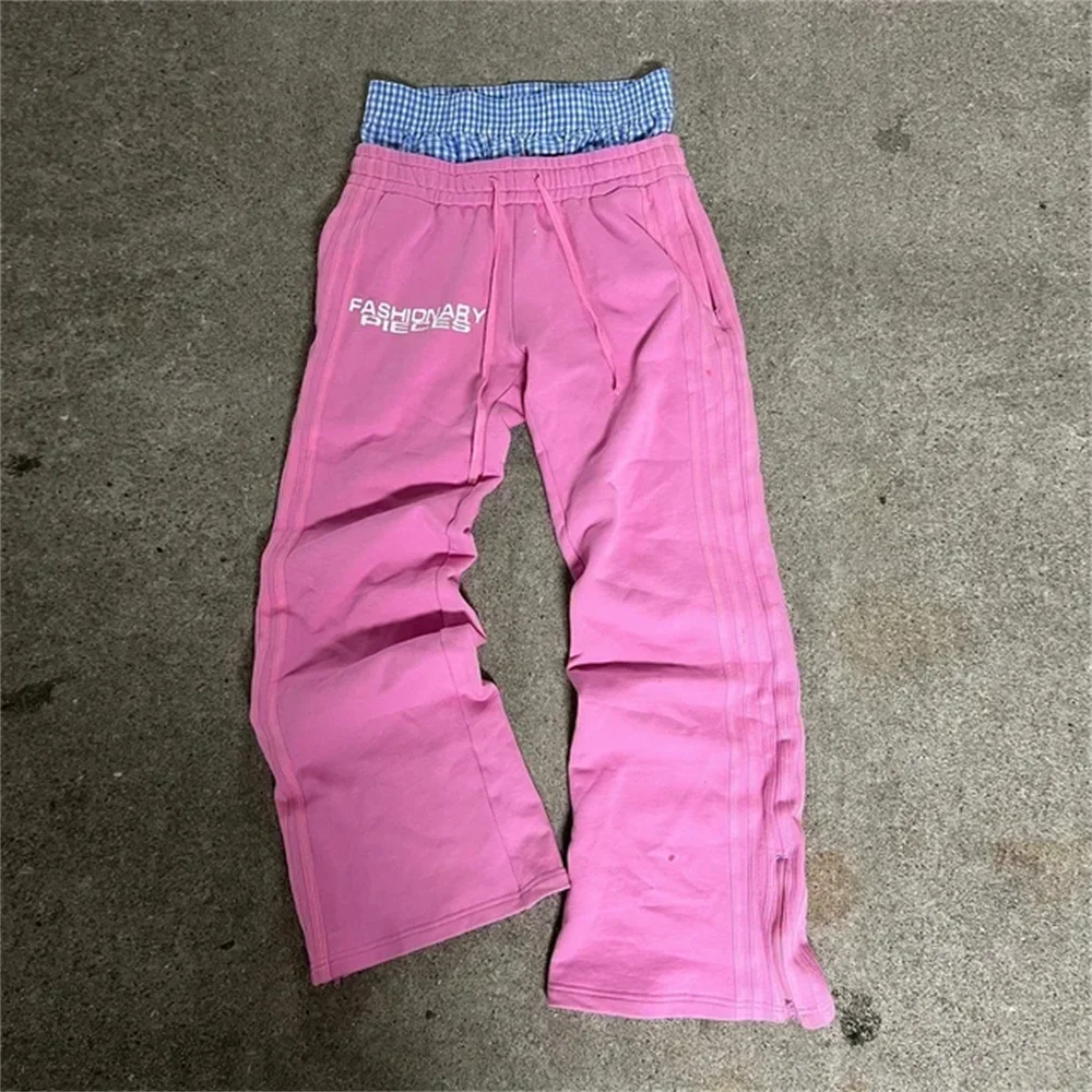 Retro Letter Embroidered Sweatpants Hip-hop