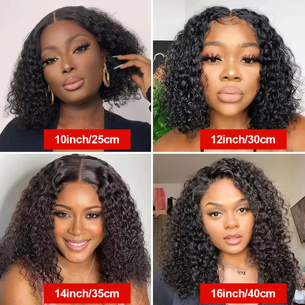 Curly Wig Deep Wave Frontal Wig 13x6 HD Lace Frontal Wig Short Bob Wig Human Hair 13x4 7x5 Glueless Wig Human Hair Ready To Wear
