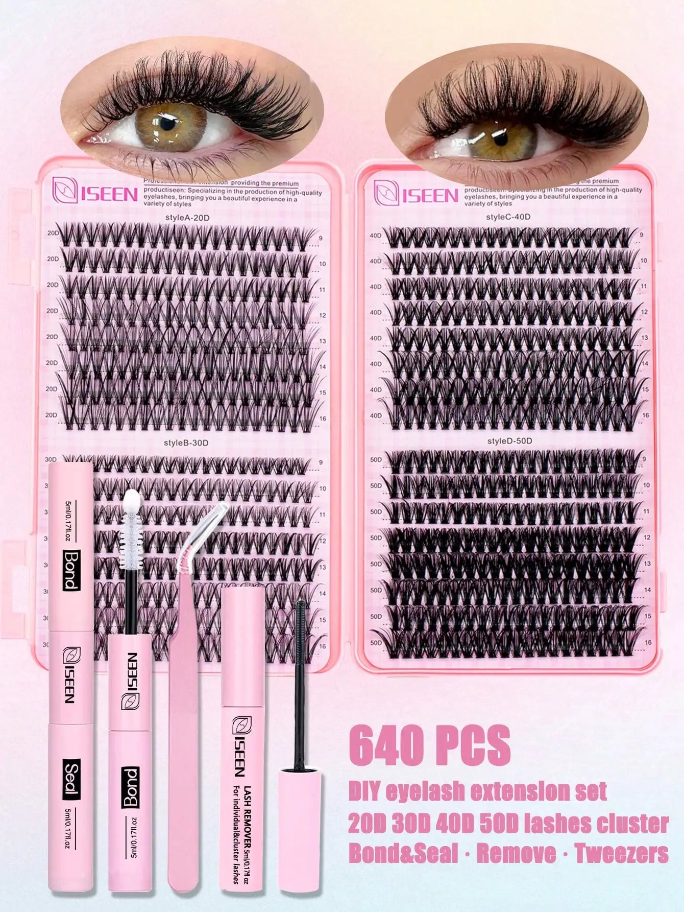 Lashe Cluster C Curl Mix 3D Wispy DIY Eyelash Extension