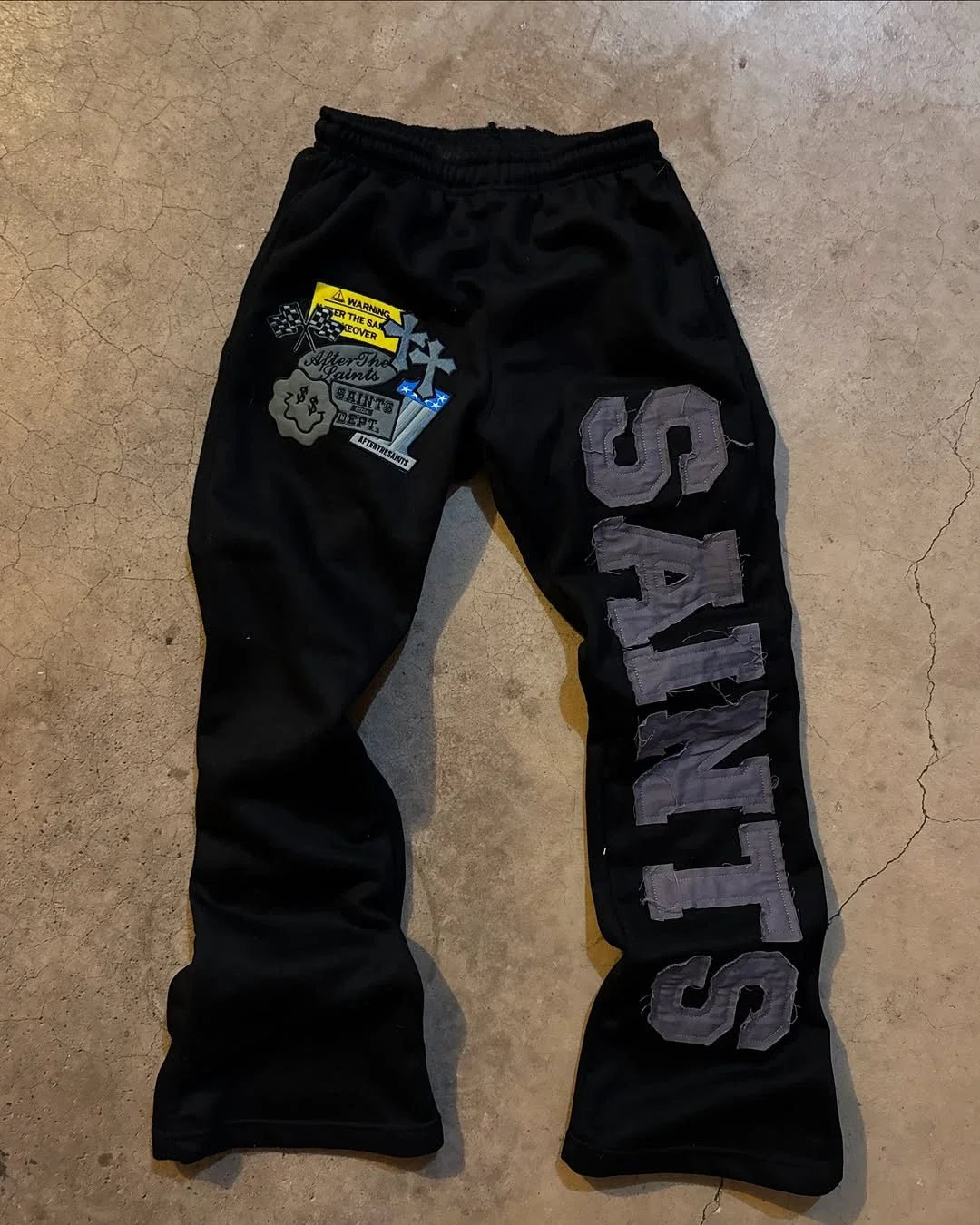 Retro Letter Embroidered Sweatpants Hip-hop