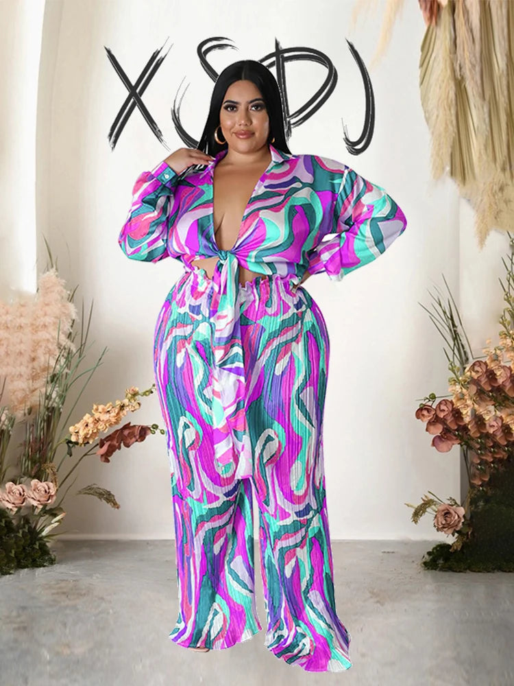 Plus Size Matching Sets,Sexy Top and Trousers Two Piece Setsg