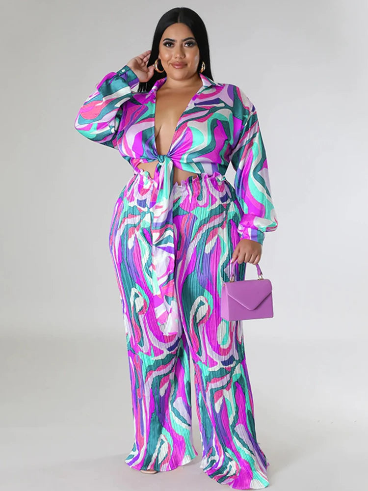 Plus Size Matching Sets,Sexy Top and Trousers Two Piece Setsg