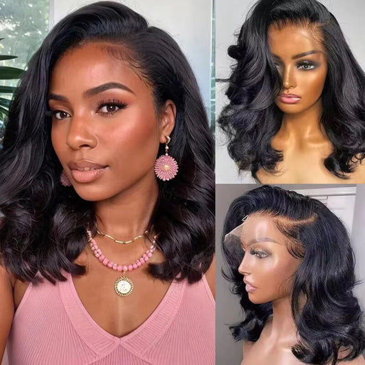 Body Wave Short Bob Wig Human Hair wig 100% Brazilian Remy Hair Pre Plucked With Baby Hair