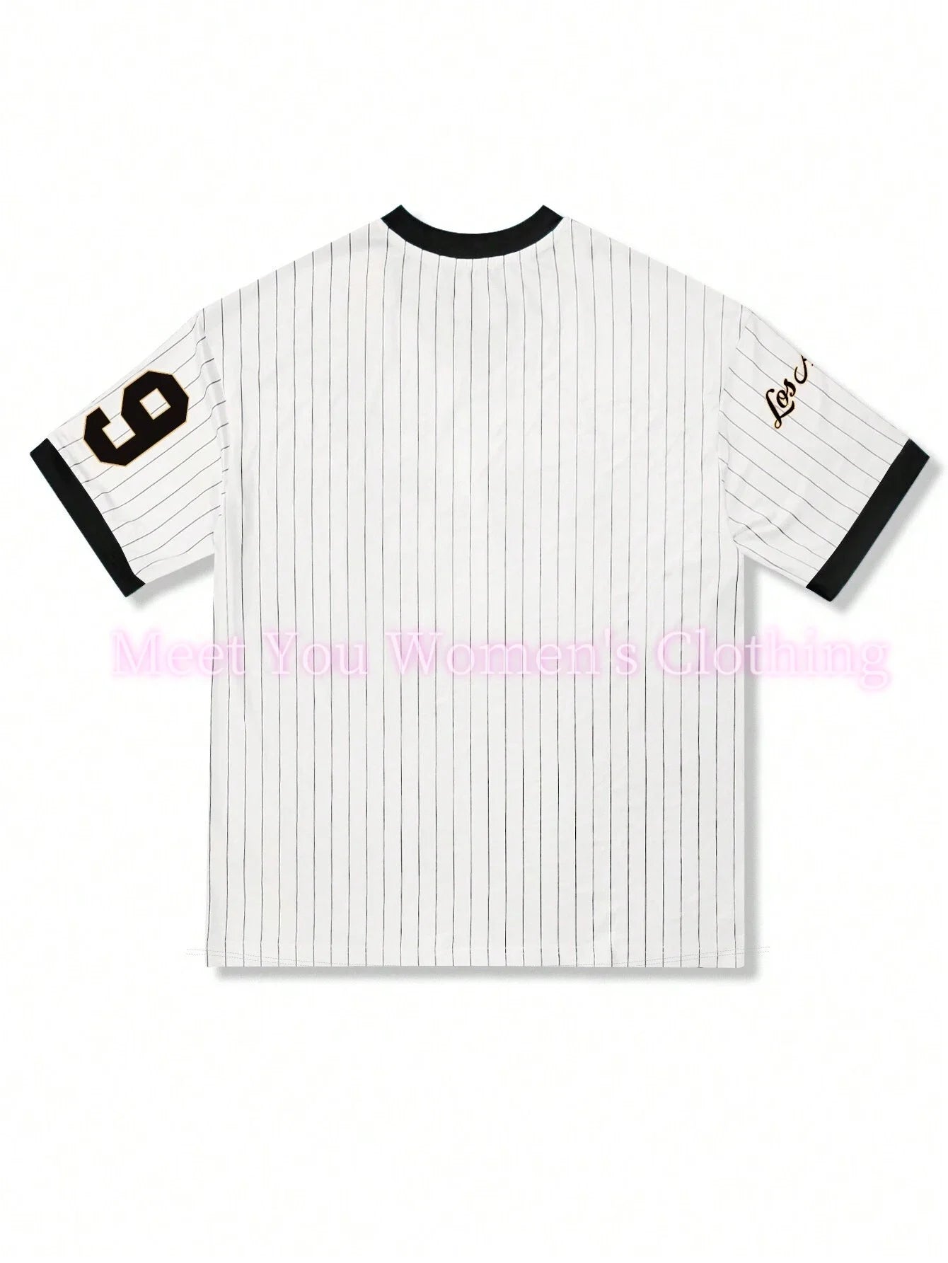 Los Angeles Number 79 Print V-Neck Short Sleeve Graphic Oversized Jersey Oversized