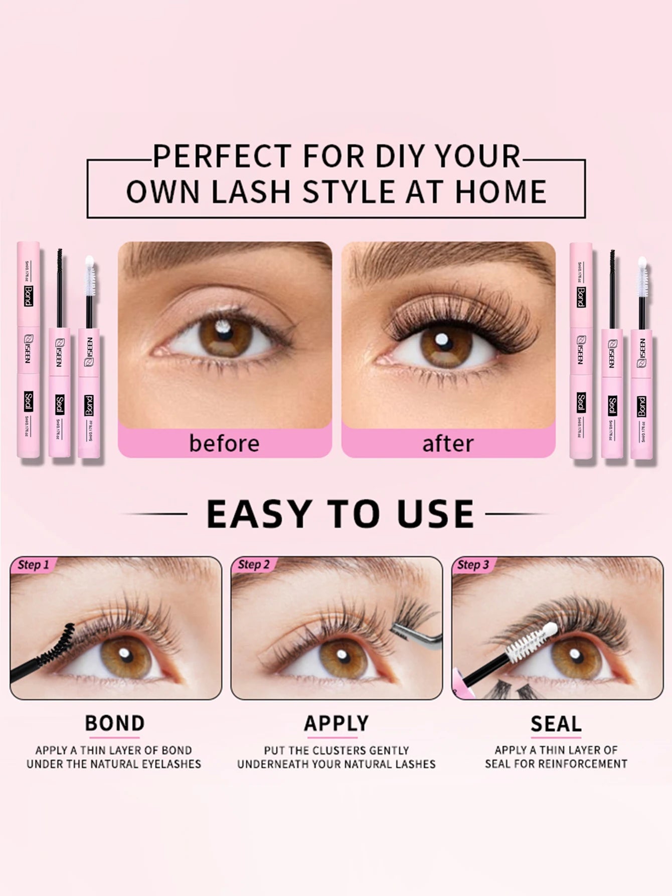 Lashe Cluster C Curl Mix 3D Wispy DIY Eyelash Extension