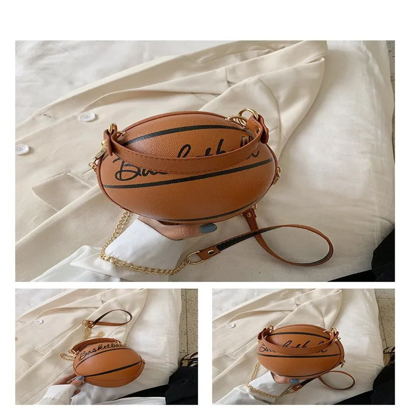 Ball Handbag Round Basketball Shape
