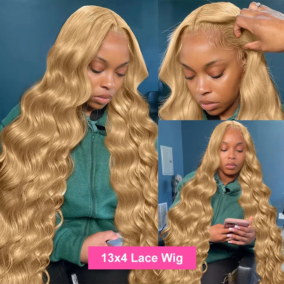 Honey Blonde Human Hair Wig Body Wave