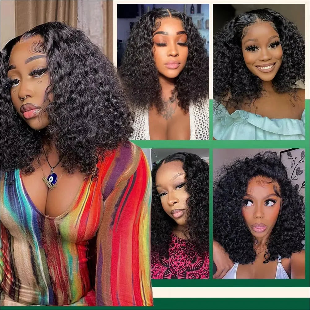 Curly Wig Deep Wave Frontal Wig 13x6 HD Lace Frontal Wig Short Bob Wig Human Hair 13x4 7x5 Glueless Wig Human Hair Ready To Wear
