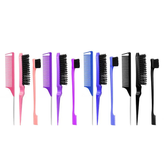 3Pcs Hair Brush Set , Dual Sided Edge Brush Comb