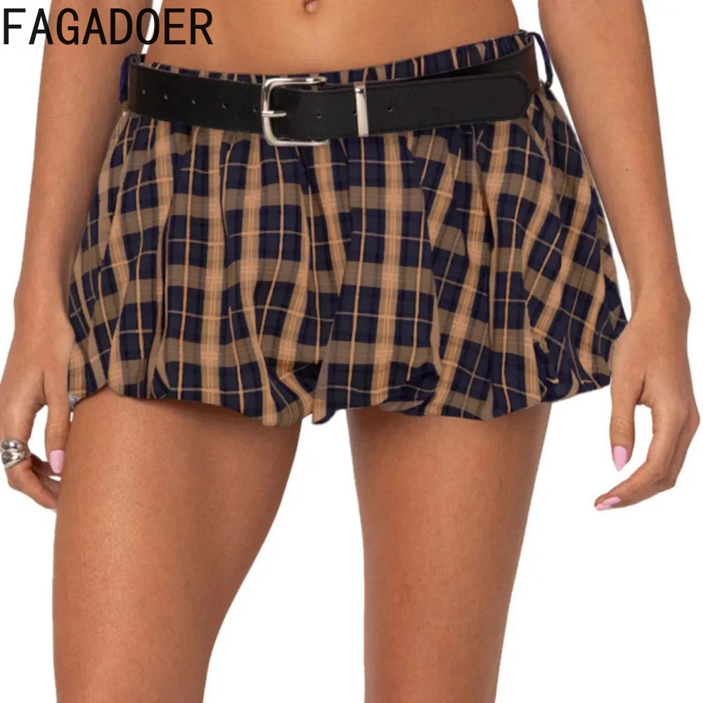 A-line Pleated Skirts Fashion Two Piece Sets, Letter V Neck Short Sleeve Loose Tshirt And Mini Skirt Outfits