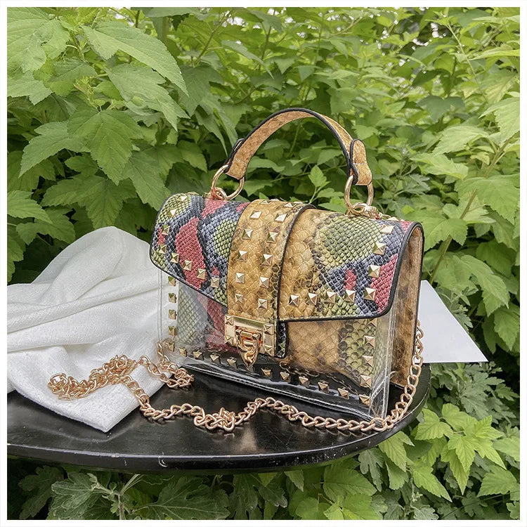 Studded Graffiti Crossbody Bag
