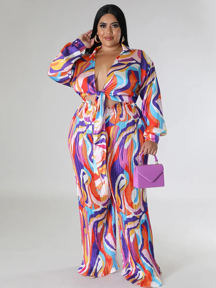 Plus Size Matching Sets,Sexy Top and Trousers Two Piece Setsg