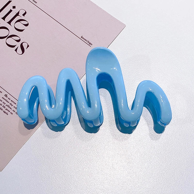 Colorful Women Hair Claw Summer Sweet Wave Hair Clips Large Nonslip Hair Crab Hairpins Fashion Shark Clip Ponytail Accessories
