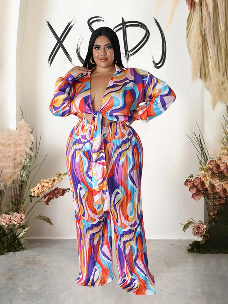 Plus Size Matching Sets,Sexy Top and Trousers Two Piece Setsg