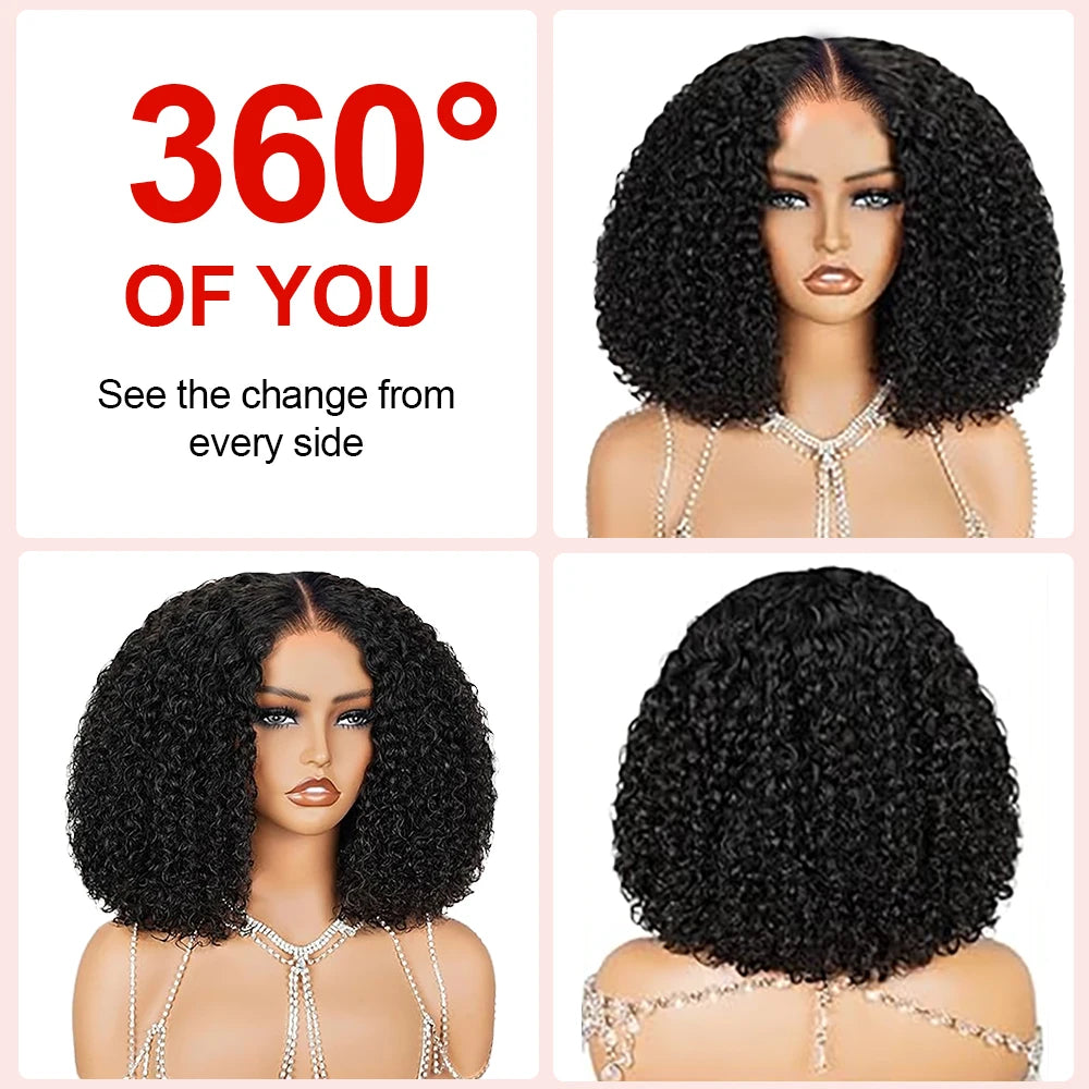 Curly Wig Deep Wave Frontal Wig 13x6 HD Lace Frontal Wig Short Bob Wig Human Hair 13x4 7x5 Glueless Wig Human Hair Ready To Wear