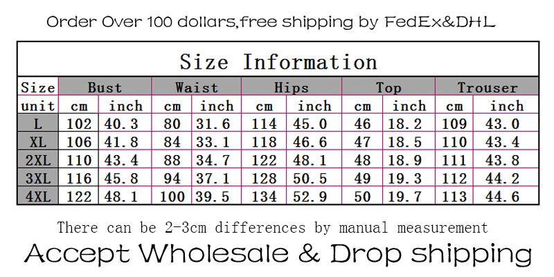 Plus Size Matching Sets,Sexy Top and Trousers Two Piece Setsg