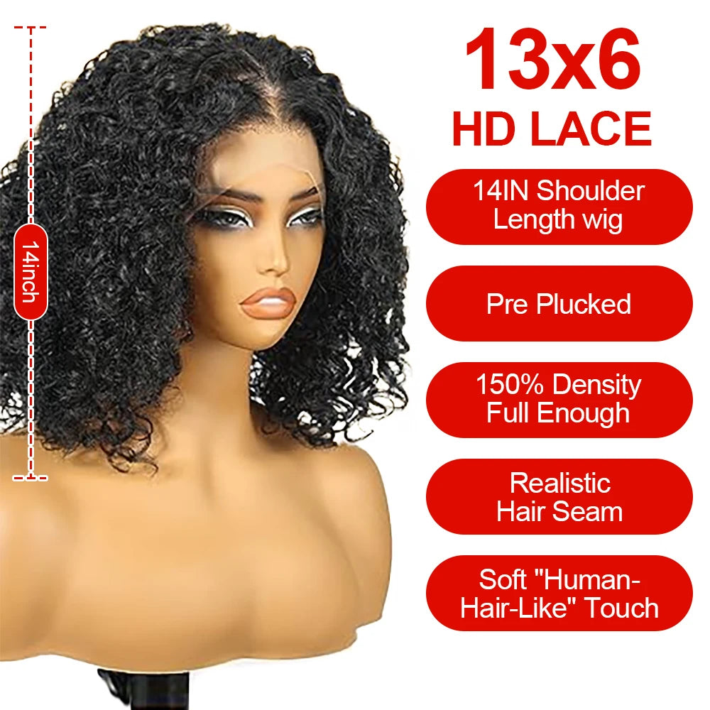 Curly Wig Deep Wave Frontal Wig 13x6 HD Lace Frontal Wig Short Bob Wig Human Hair 13x4 7x5 Glueless Wig Human Hair Ready To Wear