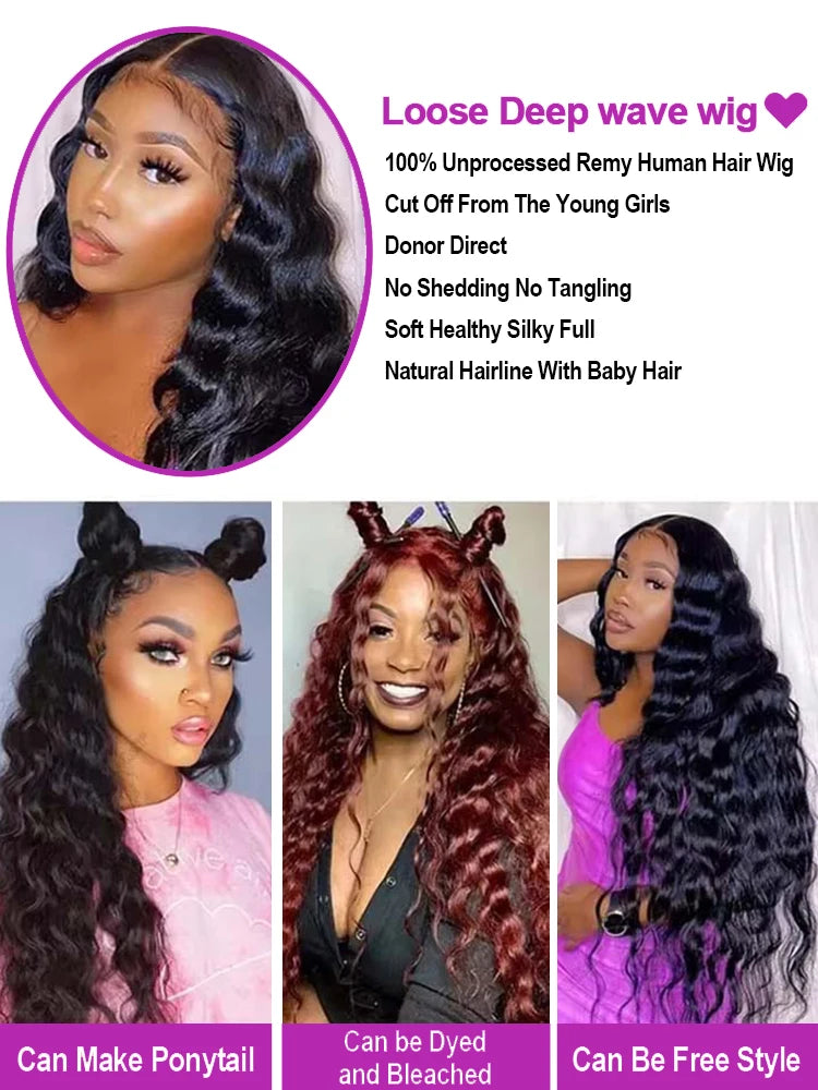 HD Lace Front Human Hair Full Deep Wave Wig