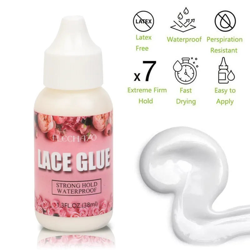 Lace Wig Glue And Remover For Front Lace Wigs 6Pcs Kit Wig Bags Lace Melting Band Hair Wax Stick Edge Brush Wig Install Kit