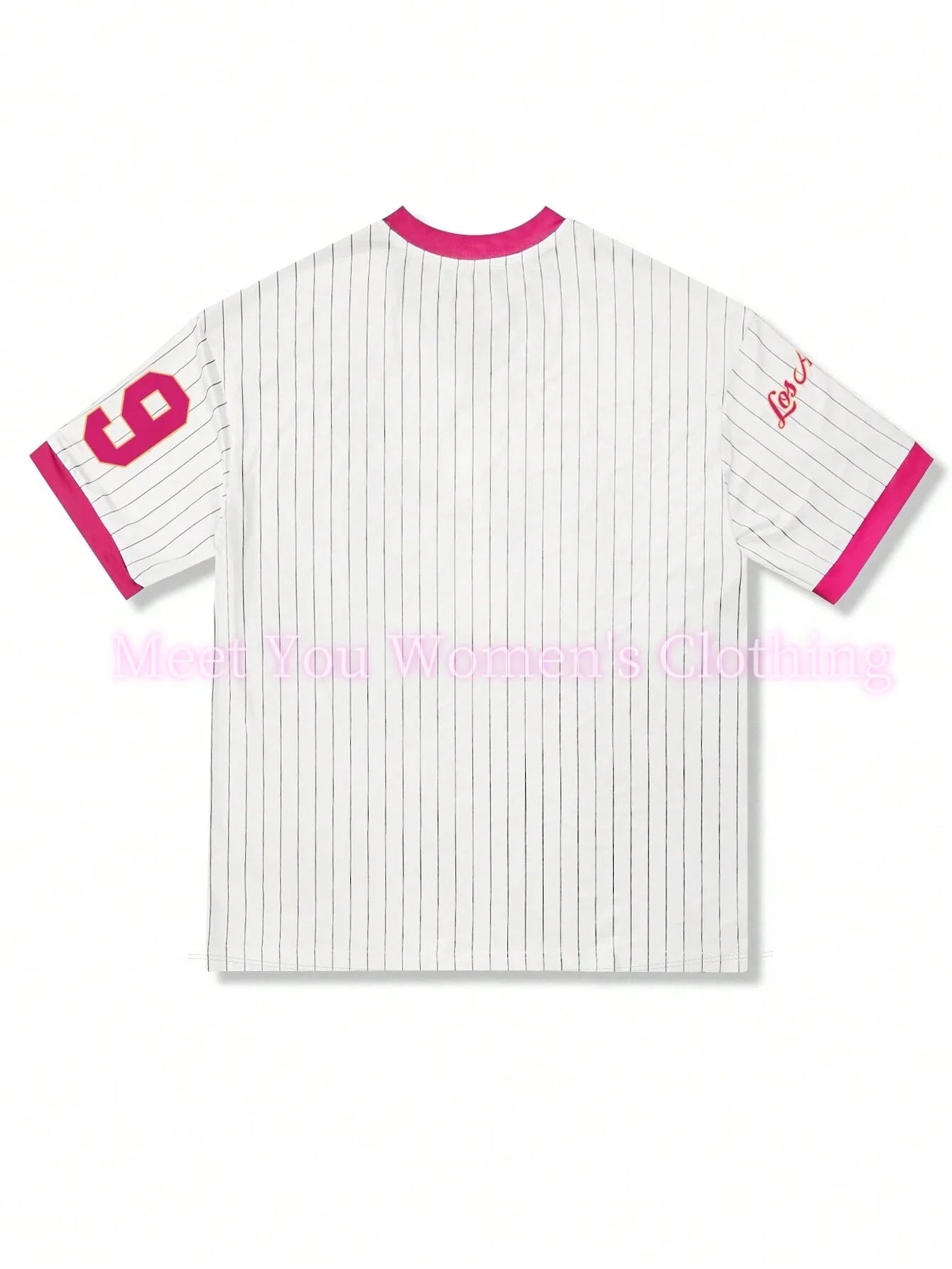 Los Angeles Number 79 Print V-Neck Short Sleeve Graphic Oversized Jersey Oversized