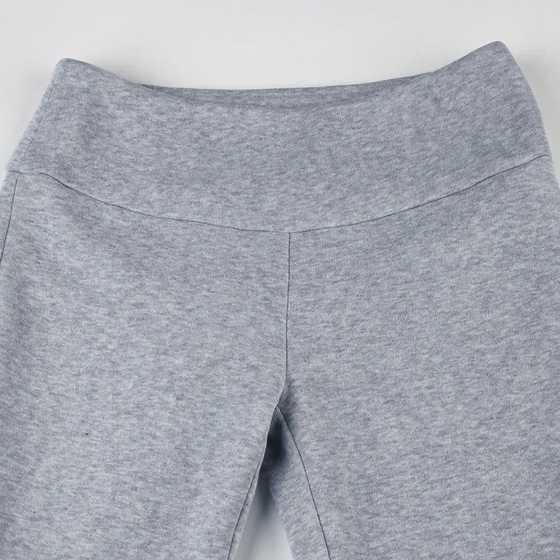 Basic Solid Flare Pants Slim Low-Waisted Boot Cut Pants