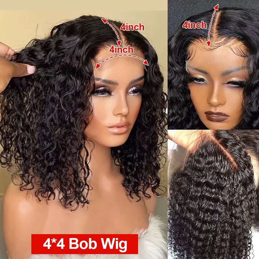 Curly Wig Deep Wave Frontal Wig 13x6 HD Lace Frontal Wig Short Bob Wig Human Hair 13x4 7x5 Glueless Wig Human Hair Ready To Wear