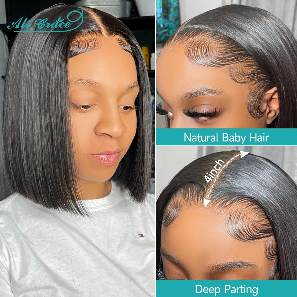 Bob Lace Front Human Hair Brazilian Pre-Plucked Wig