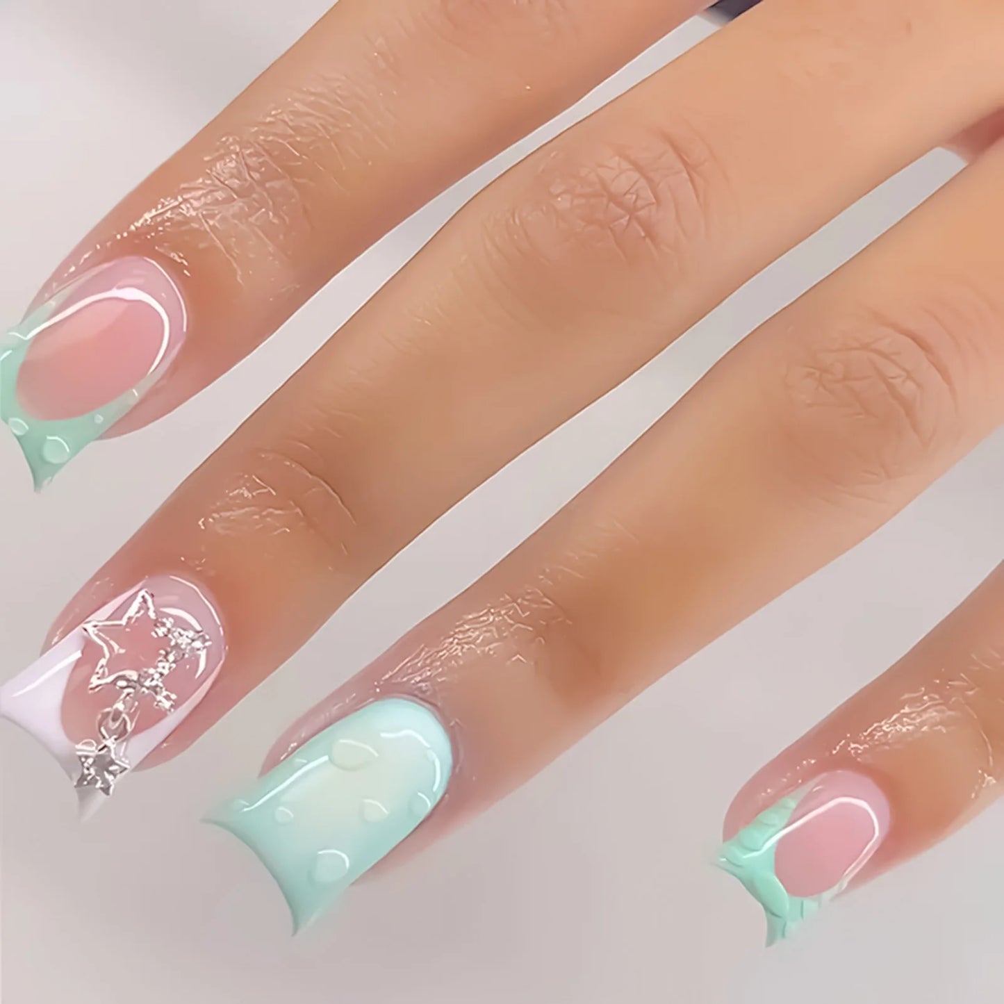 24pcs Short Duck nails Fake Press On