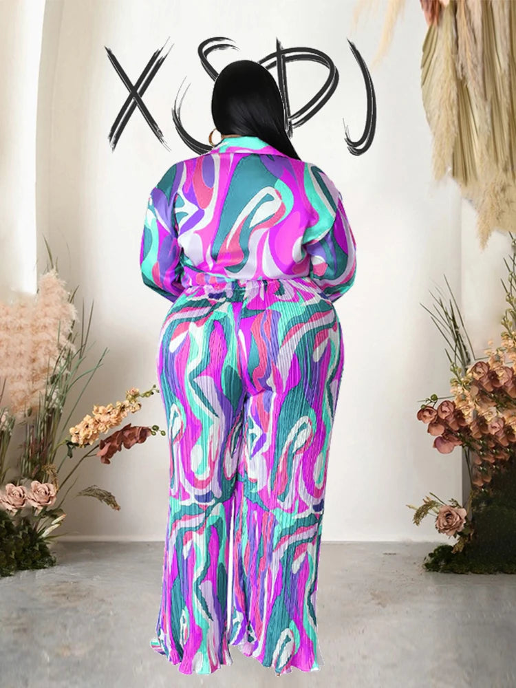 Plus Size Matching Sets,Sexy Top and Trousers Two Piece Setsg