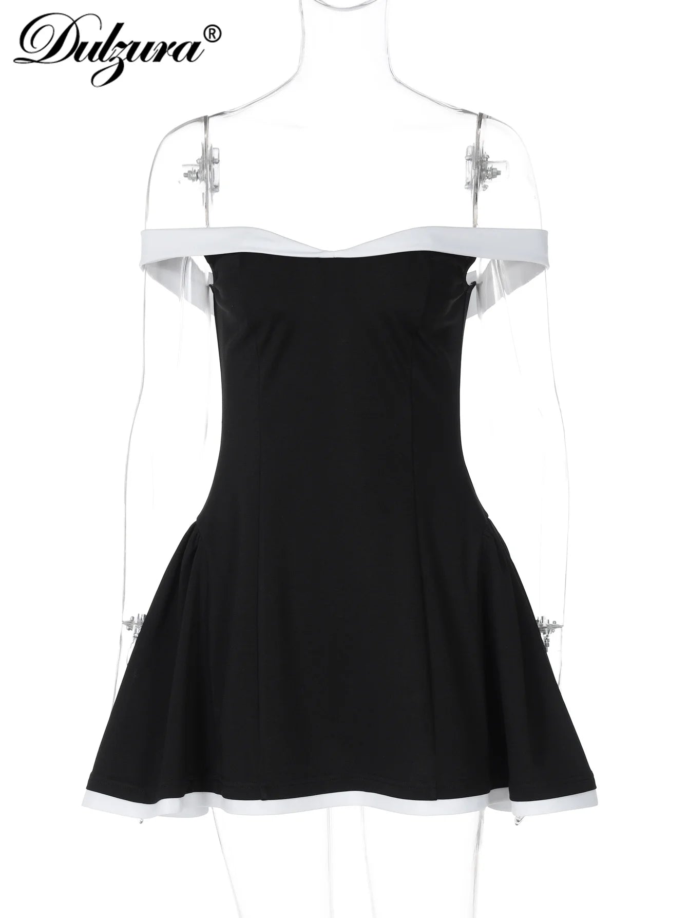 Off Shoulder Sleeveless Mini Sexy Elegant Outfit
