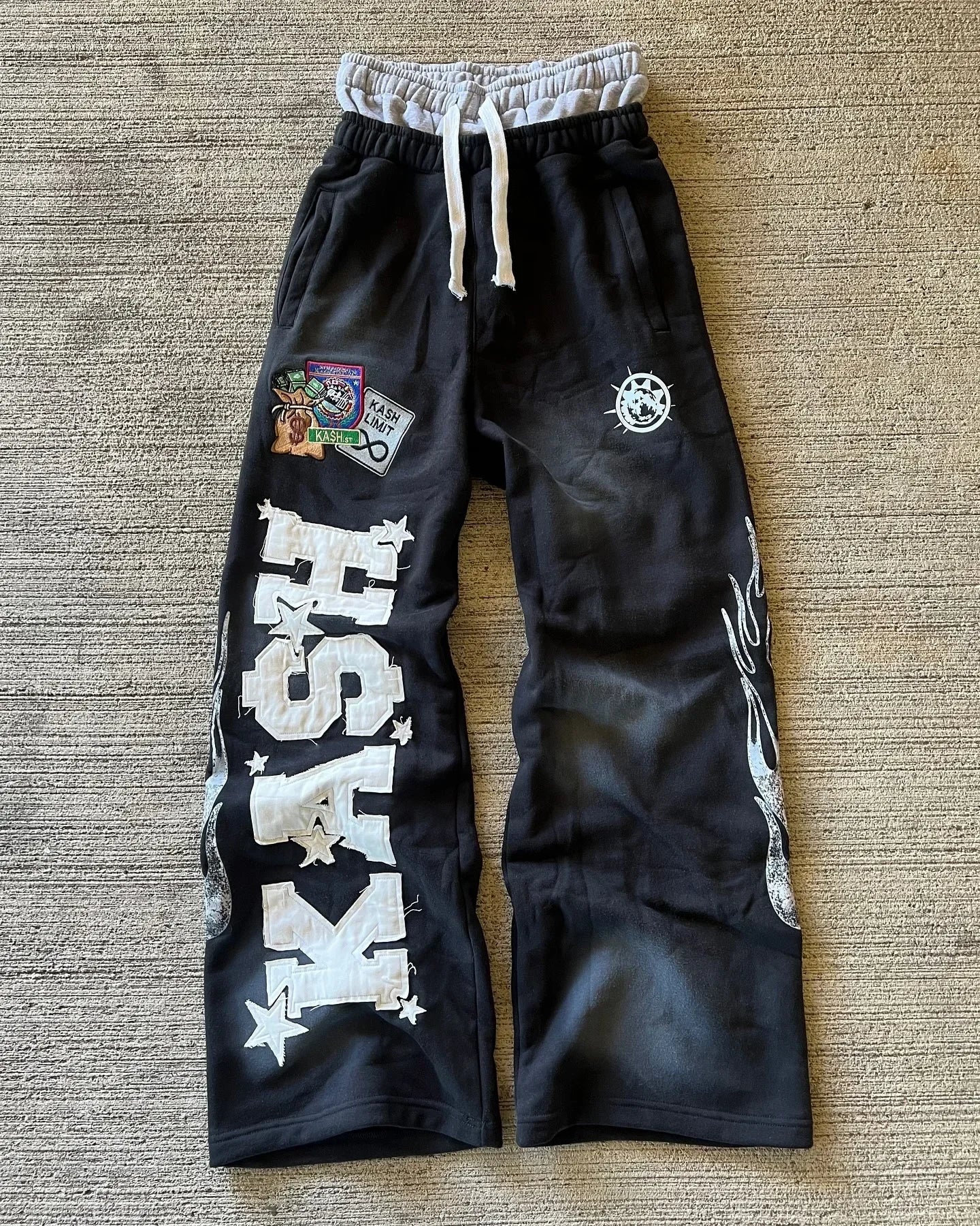 Retro Letter Embroidered Sweatpants Hip-hop