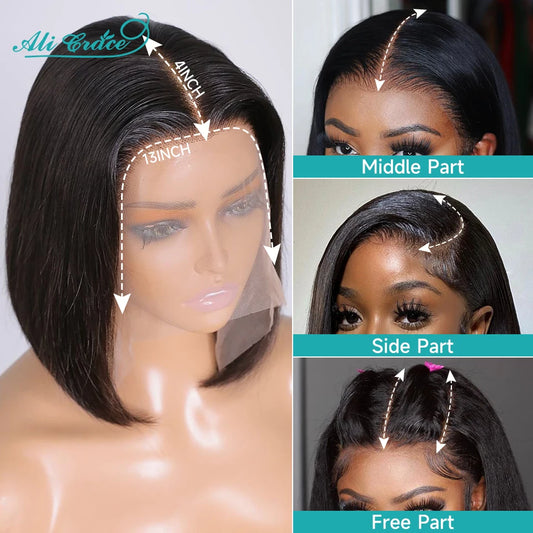 Bob Lace Front Human Hair Brazilian Pre-Plucked Wig