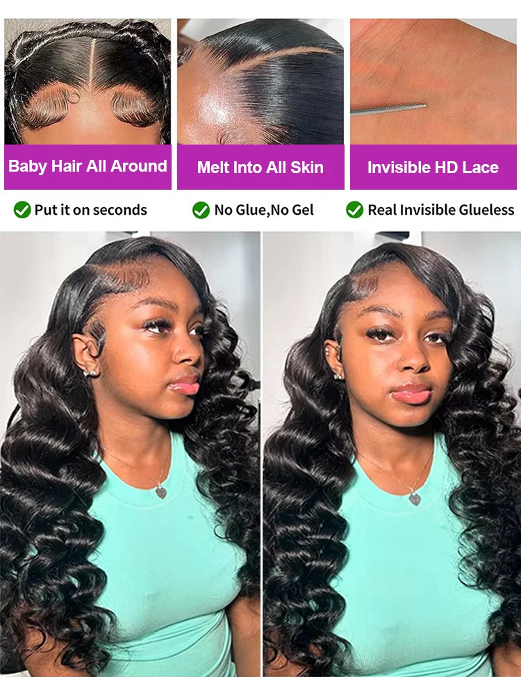 HD Lace Front Human Hair Full Deep Wave Wig