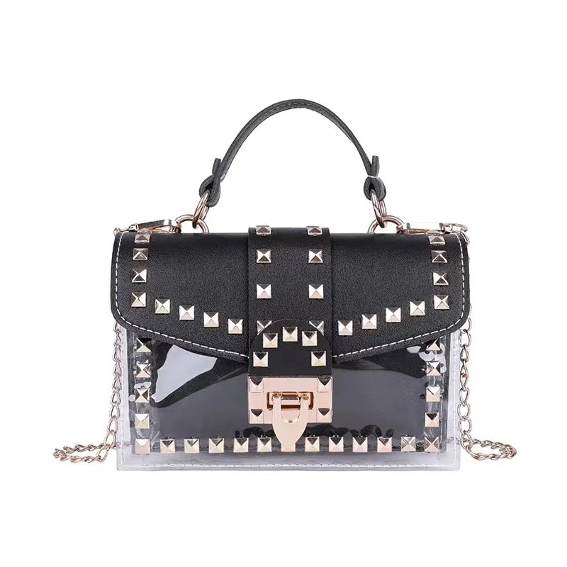 Studded Graffiti Crossbody Bag