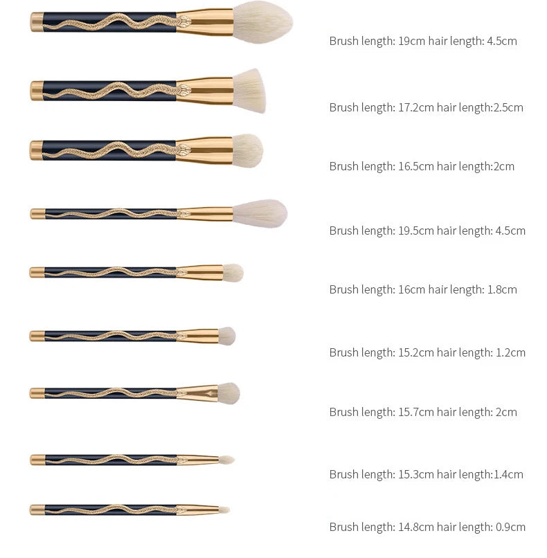 Snake Makeup Brush kit 10pc