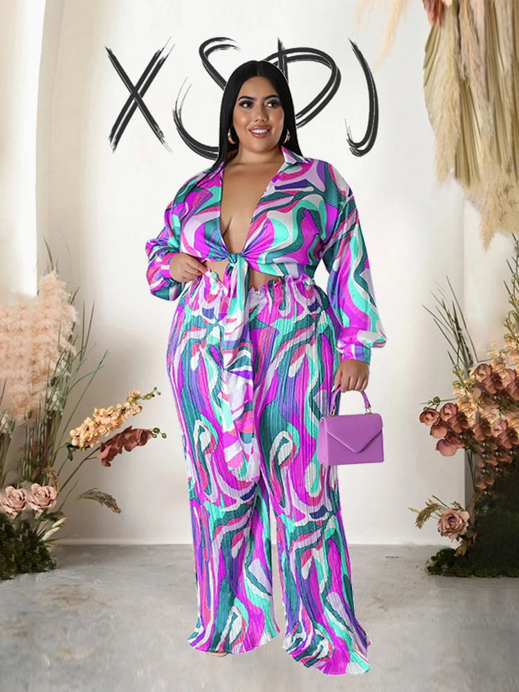 Plus Size Matching Sets,Sexy Top and Trousers Two Piece Setsg