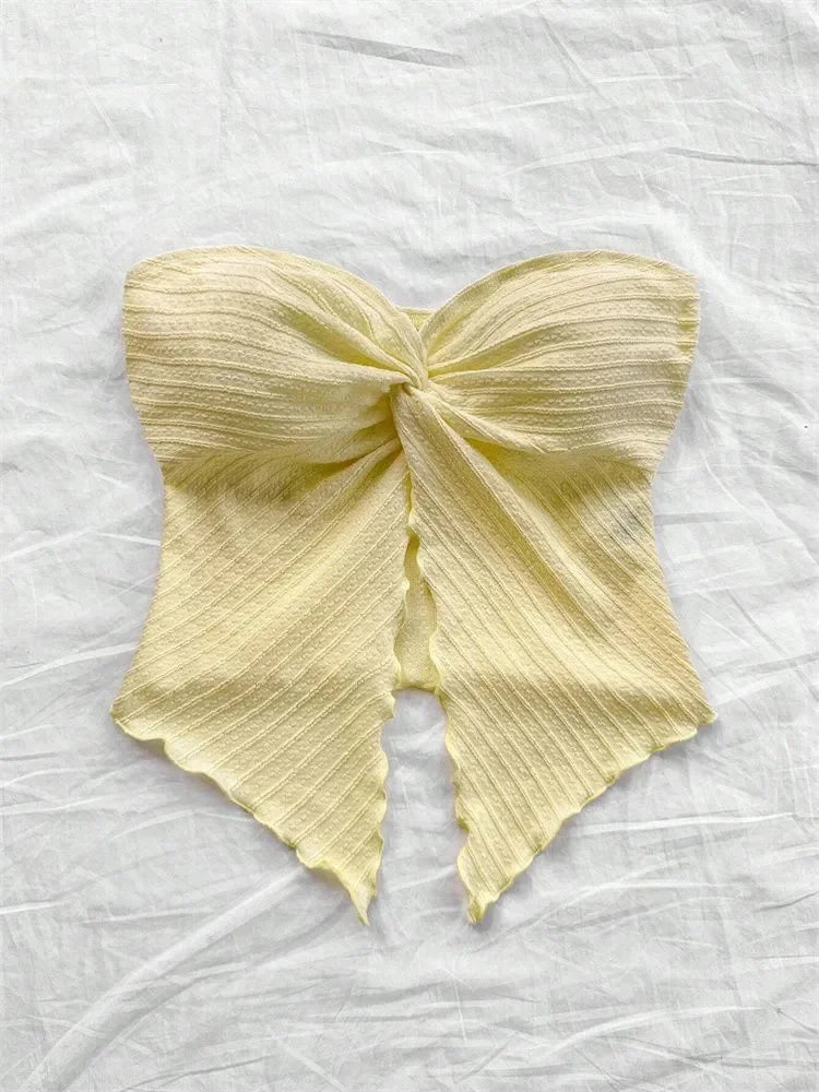 Twist Knot Cropped Tube Top f