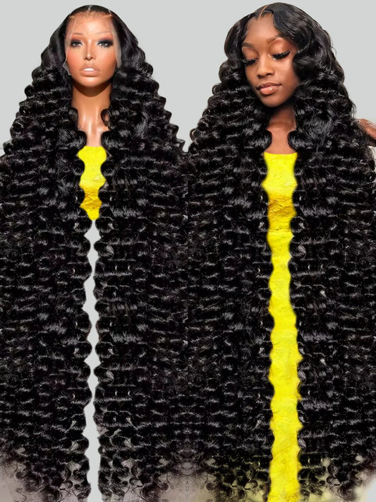 HD Lace Front Human Hair Full Deep Wave Wig