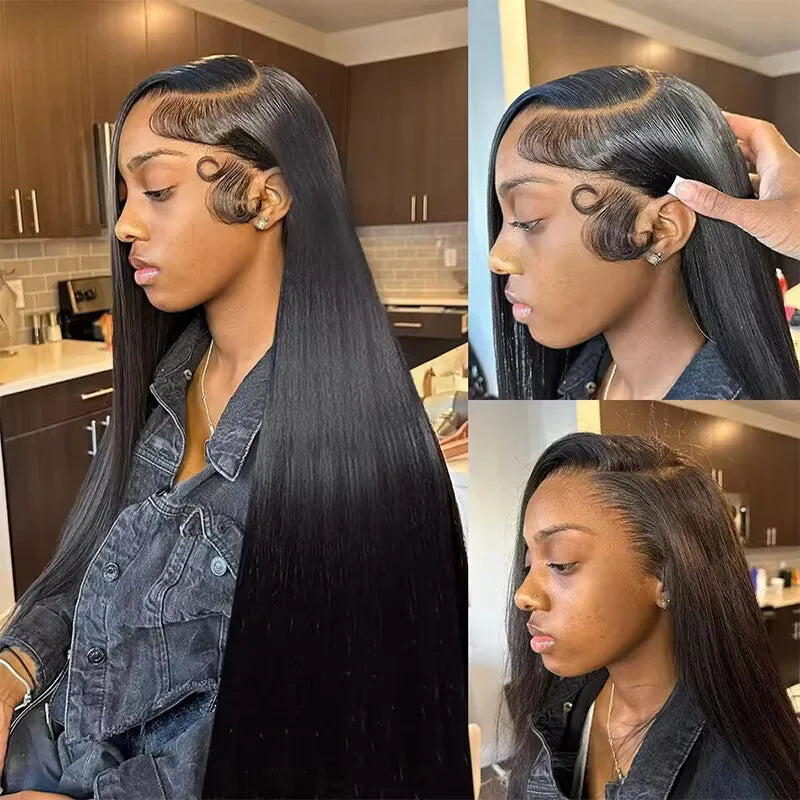 Malaysia Human Hair Bone Straight Lace Front Pre Plucked