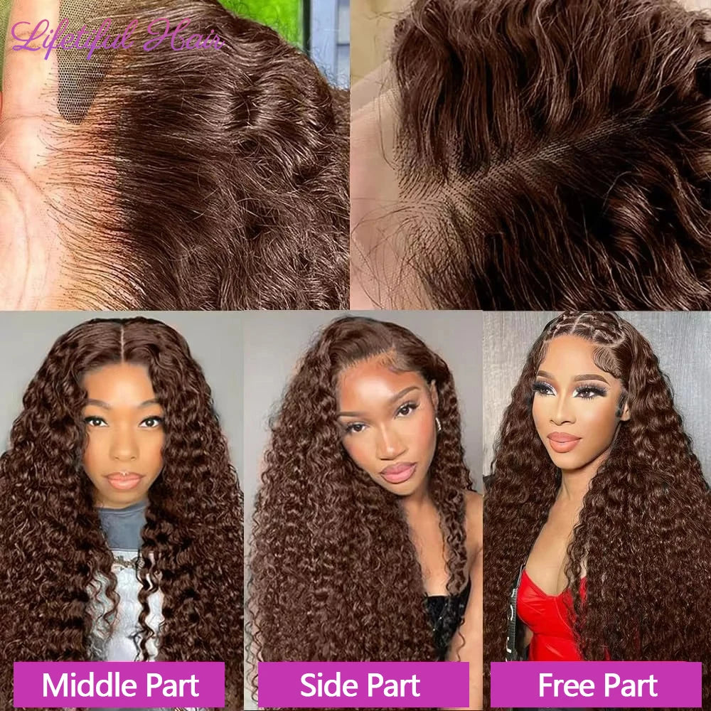 Human Hair Brazilian Water Wave HD Lace Frontal Human Hair Wig