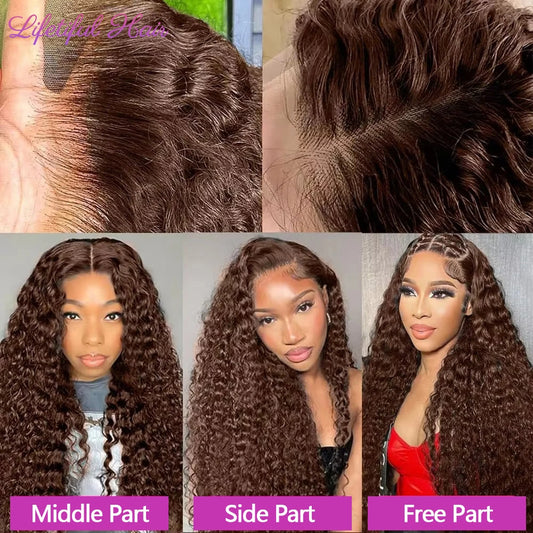 Human Hair Brazilian Water Wave HD Lace Frontal Human Hair Wig