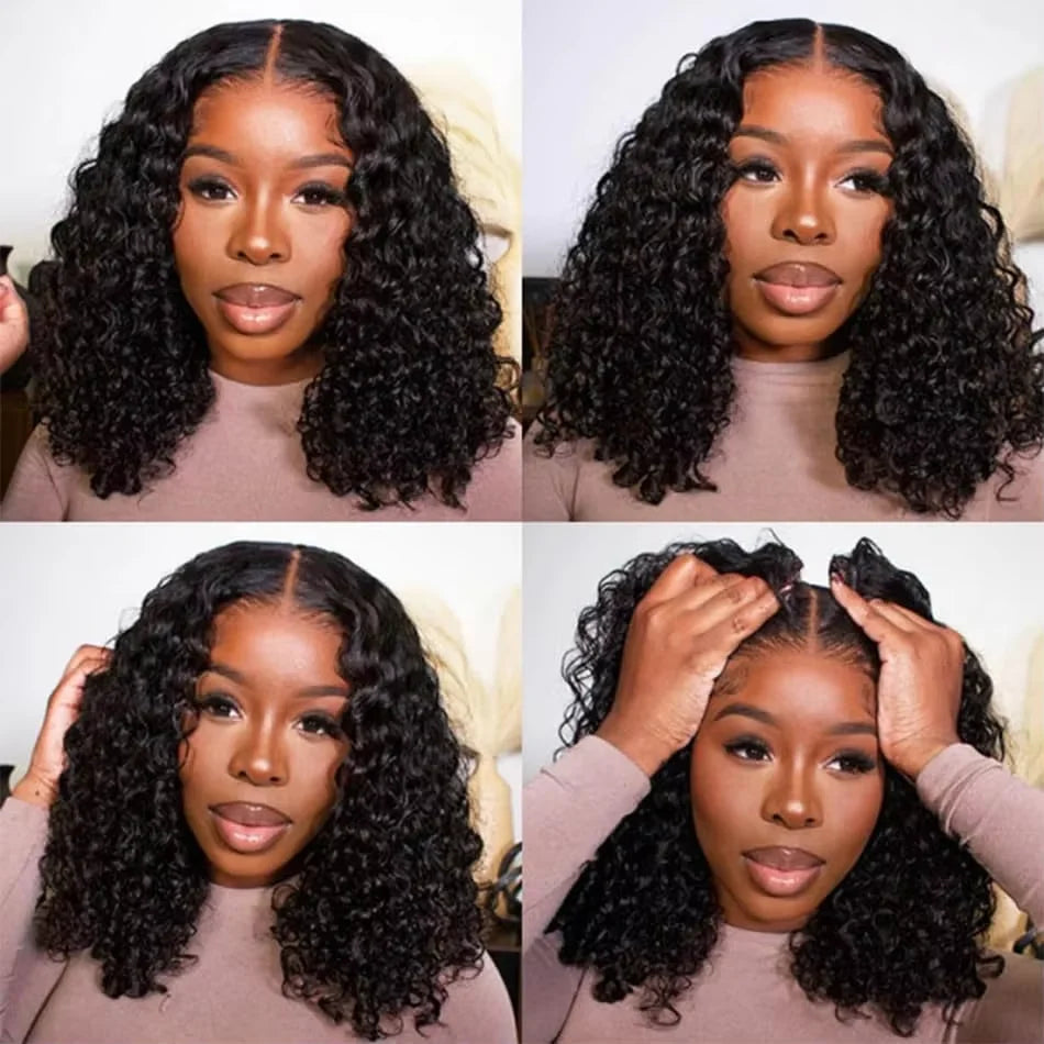 Curly Wig Deep Wave Frontal Wig 13x6 HD Lace Frontal Wig Short Bob Wig Human Hair 13x4 7x5 Glueless Wig Human Hair Ready To Wear