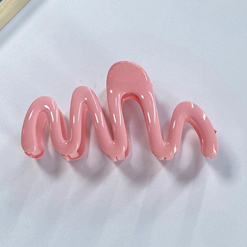 Colorful Women Hair Claw Summer Sweet Wave Hair Clips Large Nonslip Hair Crab Hairpins Fashion Shark Clip Ponytail Accessories