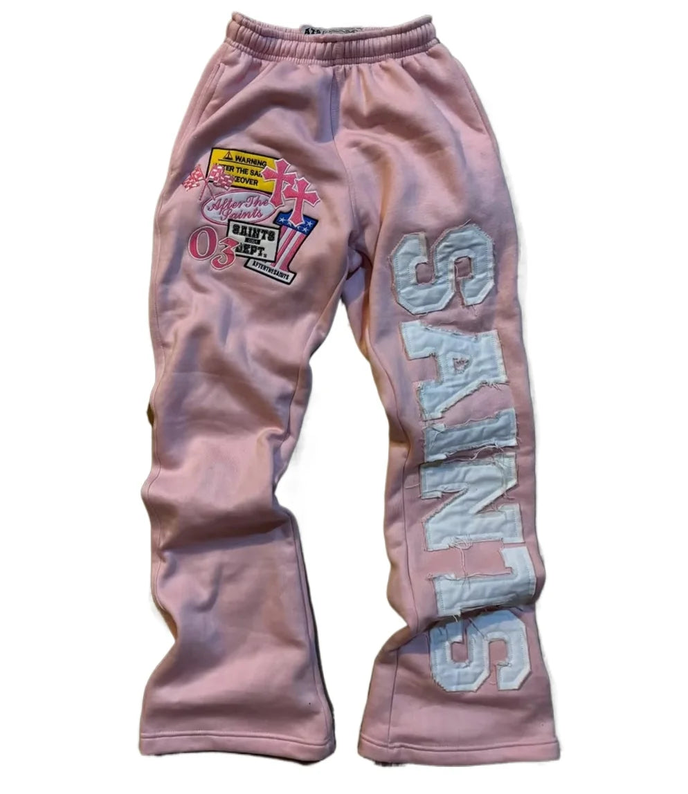 Retro Letter Embroidered Sweatpants Hip-hop